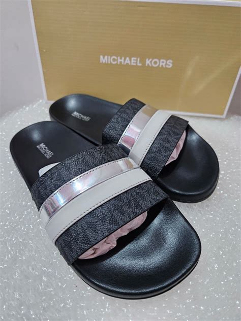 michael kors outlet slippers|michael kors slides women's.